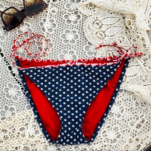 2IN1 Lucky Brand USA Vintage Swin Bikini Bottom TURNABLE Panties - Picture 8 of 16